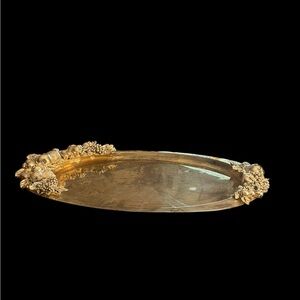 Ornate Silver Floral Tray